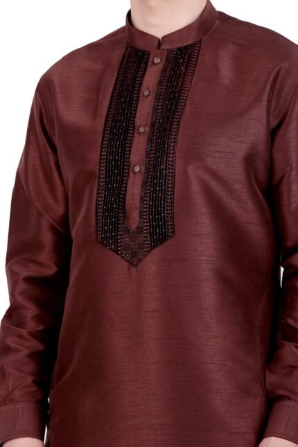 Brown and Black Kurta