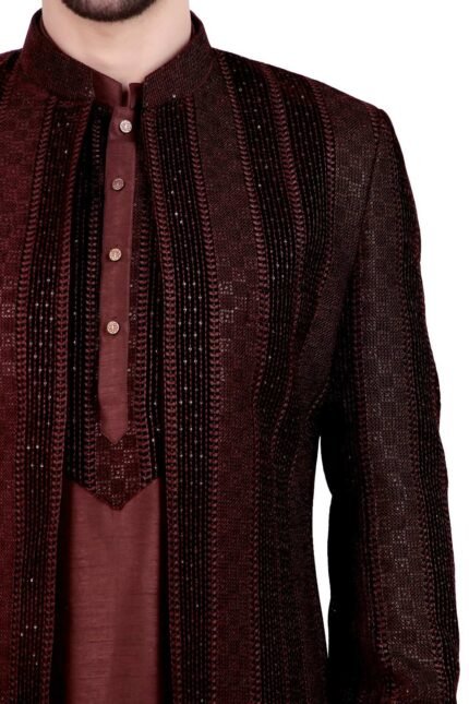 Brown and Black Indowestern
